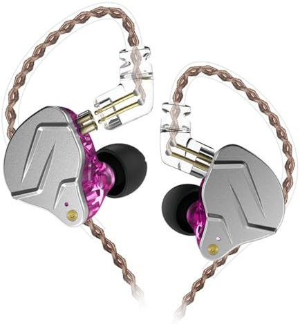 AMSLSIU KZ ZSN PRO Auricolari in-ear cablati da 3,5 mm Auricolari Tecnologia ibrida Cavo lungo Cuffie per musica vivavoce per cellulari, Viola regolare