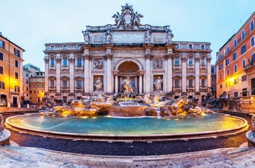 DMQBT Rompecabezas 1500 Piezas para Adultos - Difficult Rompecabezas 1500 Piezas para Desafío para Adultos - Fontana Di Trevi Landscape Fotos - Juegos para Reducir El Estrés Familiar - Jy505Zp