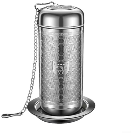 Shophubio Boule à thé en acier inoxydable à mailles extra fines pour infuser le thé en vrac, passe au lave-vaisselle, herbes et épices pour thé glacé et mélanges personnalisés (L)