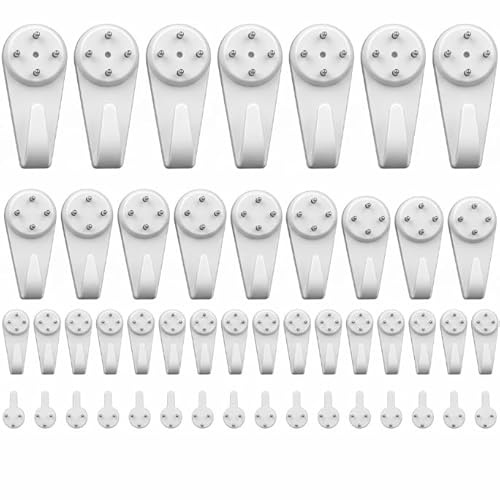 100PCS Non-Trace Picture Hooks Duty, Picture Hanging Hooks Kit for Hard Walls, No Damage Hanging Kit, Invisible Nail Hooks for Picture Frames, Wall Mounting Hooks for Plasterboard, Drywall