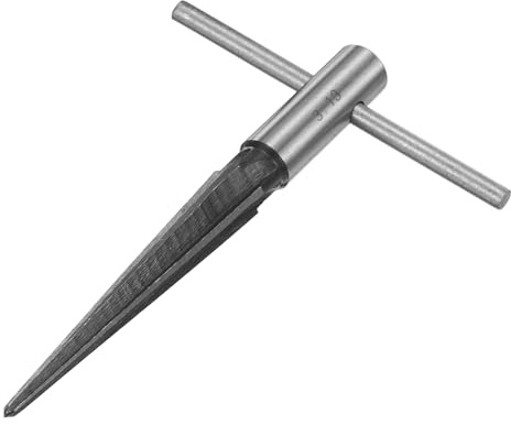 sourcing map 1Pcs t Hand Tapered Reamer Tool, 1/8-1/2 (3-13mm) 6 Fluted Chamfer Reaming Tool Metal Taper Reamers for Woodworker Guitar Luthier Deburring Tools
