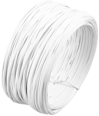 SOIMISS Fil de Fer à Ligaturer Enduit PVC Blanc Résistant à l'usure pour Fixation de Plantes Grimpantes et Couronnes de Houx