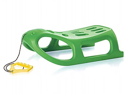 Prosperplast - Trineo alto Little Seal, con deslizadores de acero y cuerda, color verde