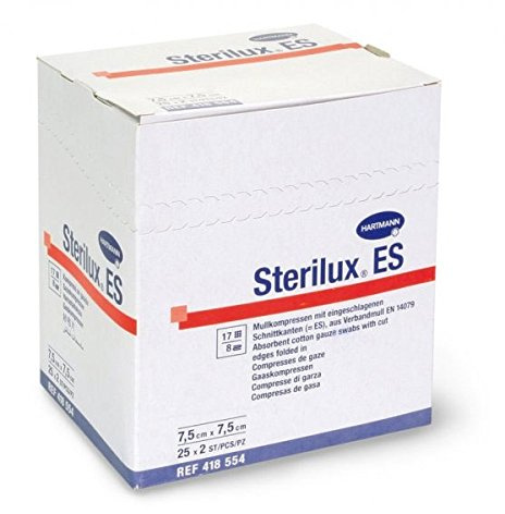 Paul Hartmann Sterilux sterile cotton gauze swabs 7,5cm*7,5cm (pack of 2*25)