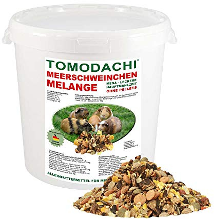 Tomodachi Meerschweinchenfutter pelletfrei Nager Futter Hauptmahlzeit Meerschwein viel Gemüse Möhrenflocken Erbsenflocken Getreide Nüsse Kerne Kräuter 2kg