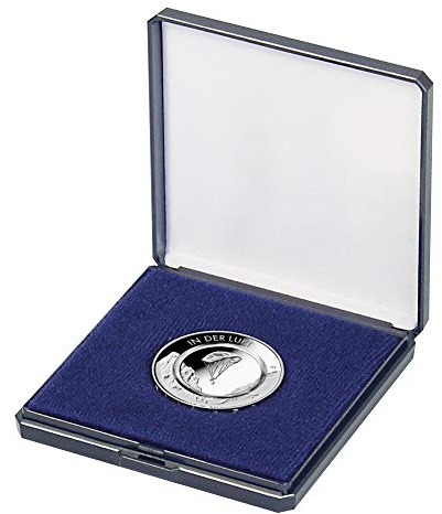 Münz-Etui mit Patenteinlage zum Eindrücken für Münzen bis Ø 50 mm, blau