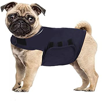 KELIVOL Ångestjacka för hund, ångestavlastande jacka, lugnande lätt varp väst, används för att hålla komforten för hundar som är rädda för fyrverkerier/åskstorm (S,marinblå)