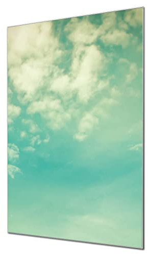 banjado Glas Magnettafel (80 x 120cm) - Magnetwand Glas - Magnetpinnwand als Memoboard - Pinnwand Magnettafel Küche, Büro, Kinderzimmer - Leicht Bewölkt