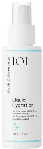 Geek & Gorgeous Liquid Hydration, facial toner spray with 5% panthenol + Natural Moisturising Factors, hydrates & soothes - all skin types, 110ml