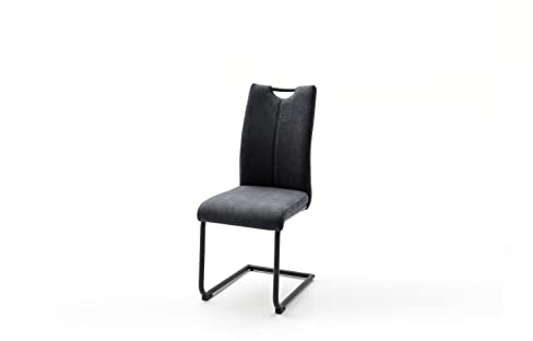 möbelando Schwingstuhl Esszimmerstuhl Küchenstuhl Stuhl Freischwinger Alden I (4-er Set) Anthrazit