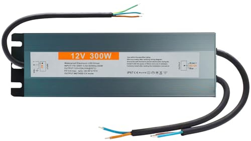 LED Trafo 12V 300W DC Netzteil Outdoor IP67 Wasserdicht Transformateur für LED Streifen