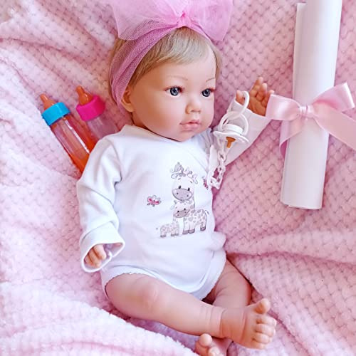 MARÍA JESÚS Reborn Baby Silikon Vinyl Reborn Puppe 2kg und Head Drop Effekt Reborn Baby mädchen dekoriert mit Rötungen Falten Lebensechte babypuppen Reborn Babys Reborn Babypuppen
