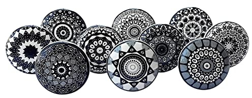Royal Kraft Vintage Printed Ceramic Pull Knobs for Kitchen Cabinet, Door & Drawer, Wardrobe, Cupboard (Set of 10) Sknob015