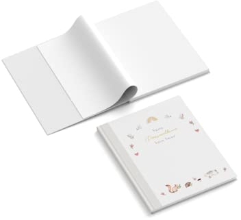 easyprint Poesiealbum personalisiert mit Name | Waldtiere | 148 x 210 mm | Hardcover | Papier 100 g/m² | Blanko Innenseiten | Freundebuch | Erinnerungsbuch