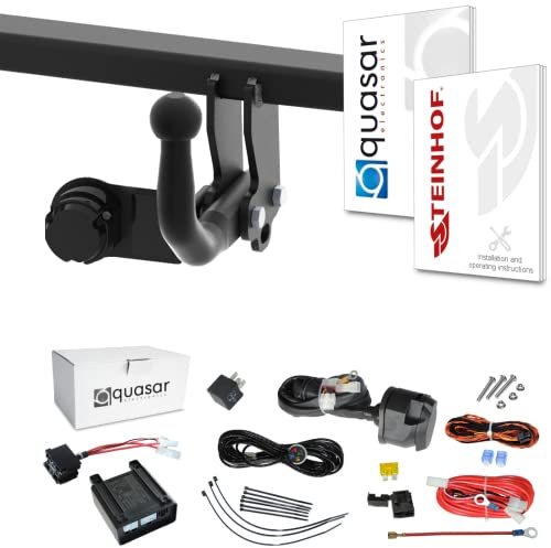 Steinhof AHK Anhängerkupplung: starr kompatibel mit BMW 5er V E61 Touring/Kombi 07/2004-09/2010 + fahrzeugspezifisch Elektrosatz 13-polig