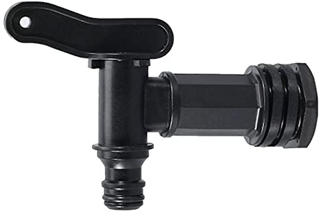 Saiki Regentonne Auslaufhahn, Regenwassertonne Wasserhahn, 3/4 Zoll IBC Hahnanschluss, Kunststoff Ersatzhahn Für Regenwassertonne Wassertank Regenfass
