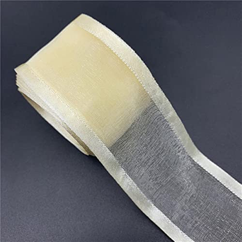 20 mm, 25 mm, 38 mm, 5 Yards, Satinband, Organzaband für Schleife, Hochzeit, Weihnachtsdekoration, handgefertigt, DIY, Verpackung, Kunsthandwerk, Creme, 38 mm, 5 Yards