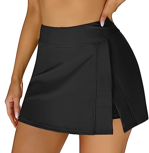 Jupe Maillot de Bain Femme Bikini Jupette Sport et Plage Bas Maillots Élégant Intégré Taille Haute Été Piscine Elastic Décontracté Short pour Femme
