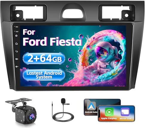 Inefala 2+64GB 9'' Android 15 Autoradio per Ford Fiesta 2002-2008 2 DIN