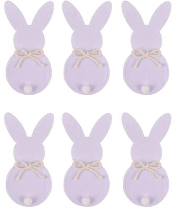 Mllepjdh Bella valigetta portaposate con motivo coniglietto, 6 pezzi, riutilizzabile, Pasqua, perfetta per casa, ristorante, accessori da collezione pasquale