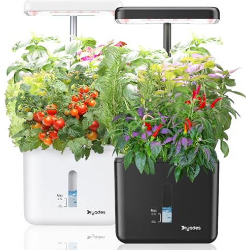 2 PACK Plant Pots Indoor Garden Planter Growing Systems Small Smart Soil Gardening System with 17 Watts LED Grow Light Auto Timer Self-Watering Soil Planter Pot Gifts for Mom Women (No Seeds&Soil)