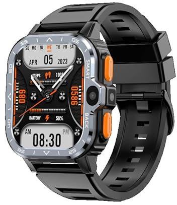 Reloj inteligente con tarjeta SIM de red 4G 2024 de 2 pulgadas, GPS, WIFI, NFC, cámara dual, resistente, 64 G, almacenamiento de ROM, Gooogle Play, IP67, reloj inteligente Android (negro, 2 GB 16 GB)