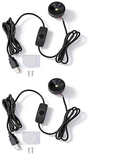 5V Dimmbare LED-Mini-Spotleuchte mit 6,6 Fuß Langem Kabel, USB-betriebener Strahler für Schmuckschränke, Eingangsbereiche, Schmuckdisplay-Leuchten, Innen-Bilderleuchten (weißes