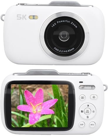 Fotocamera Digitale 5K, Fotocamera Digitale Punta e Scatta da 80 MP Fotocamera Beauty con Zoom Digitale 18X, Schermo IPS da 2,8, Fotocamera Compatta per per Viaggi, Vacanze,
