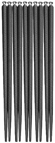 Juego de palillos coreanos, palillos chinos, palillos reutilizables, palillos dehinos, palillos reutilizables, palillos de fibra de vidrio negros con caja de regalo (color: 5 pares, tamaño:)