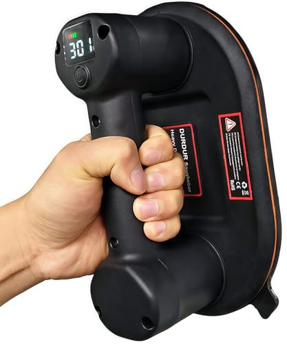 DURDUR Ventouse électrique sans fil - 300 kg - 9,4 - Pour carrelage - Avec fonction d'aspiration automatique - 2 moteurs - 2 batteries de 2000 mAh