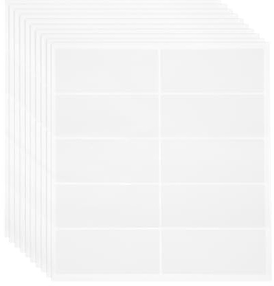 QUARKZMAN 10 Blatt Etiketten Selbstklebend, 10.16 * 5.08cm Universal Adressetiketten Tiefkühletiketten Haushaltsetiketten Klebeetiketten zum Beschriften für Büro Küche(10 Aufkleber/Bogen)