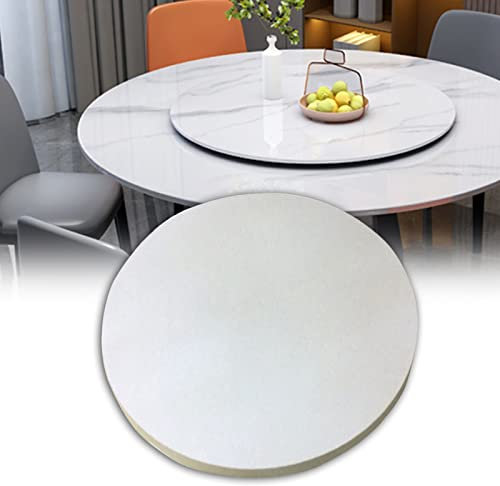 Lazy Susan Plateau de service rond en bois 50 cm ~ 100 cm Grande table de salle à manger Plateau pivotant à 360° Aucune installation nécessaire Idéal pour hôtel ou dîner de famille Blanc 50 cm