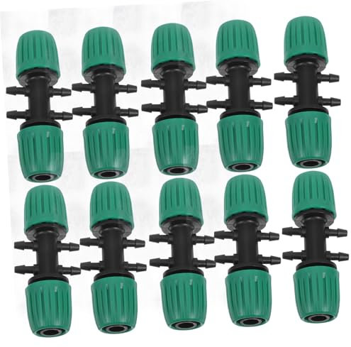 IWOWHERO Raccords d'Irrigation Goutte à Goutte Connecteurs pour Tuyaux 13Mm/4Mm vers 16Mm PE Adaptateur Six Voies à Diamètre Variable Kit 10 Pièces