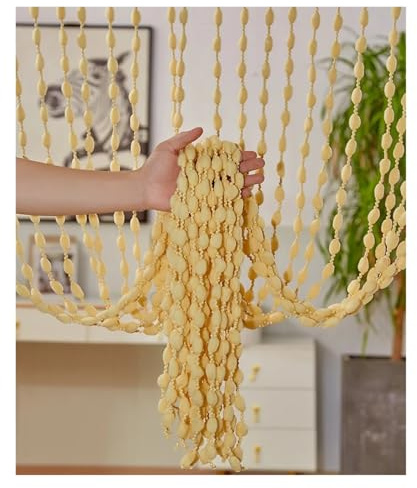 HDNSAUD Thread Curtain Bead Curtain 1 X 2M Fringe Sheer Wedding Decoration Tassel String Curtains for Bedroom Door Living Room Divider(Light Yellow)