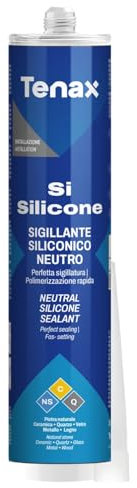 Tenax Sigillante Siliconico Trasparente Neutro 300ml per Marmo, Granito e Ceramica - Atossico, Senza Solventi, Resistente