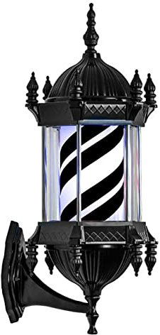 Luces Intermitentes Retro para barbería, Poste de luz LED para Exteriores, iluminación giratoria con Rayas, Letrero de peluquería, lámpara de Pared Impermeable, Ahorro de energía, A