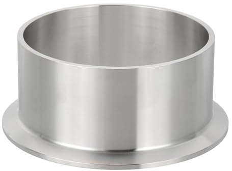 PATIKIL Stainless Steel 304 Sanitary Fitting, Long Weld Clamp Ferrule Pipe Fitting 4(102mm) Tube OD Connector 119mm Ferrule Flange OD for Brewery Winery Food Processing