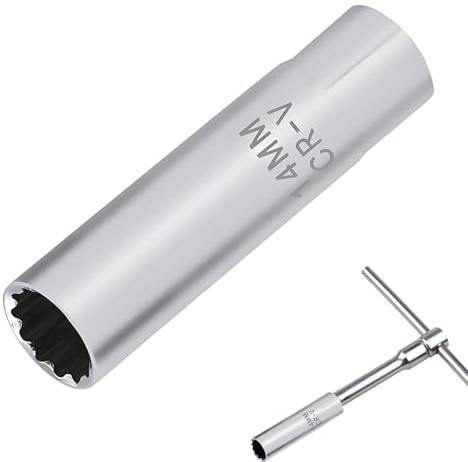 1PCS 14mm Plug Socket,14mm Spark Plug Socket Thin Wall,12-Point Thin Wall Spark Plug Removal Tool,with 3/8 Inch Drive and Built-in Spring Clips Compatible with Mini Automobile Sparkk Plugg Wrench