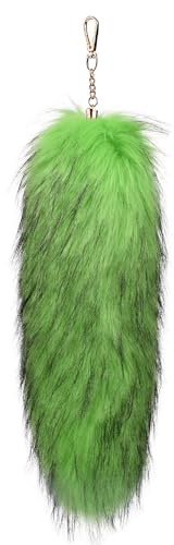 Oversize Imitation Fuchsschwanz Anhänger Keychain Fox tail Schlüsselring, Flaumig 40CM Fell Schwanz für Cosplay Tasche Auto Schlüsselketten Handtasche Dekoration