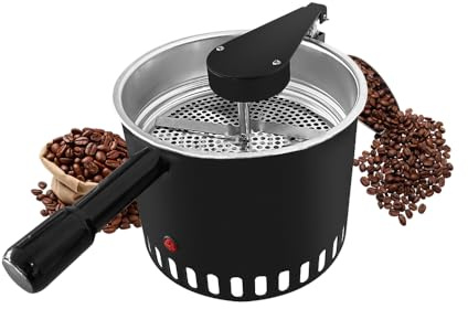 Rotating Coffee Bean Cooler Auto-Stirring - Commercial/Home Rapid-Cooling Tray for Roasted Bean Roaster, Stainless Steel Mesh & Powerful Fan (5mm Mesh Screen)