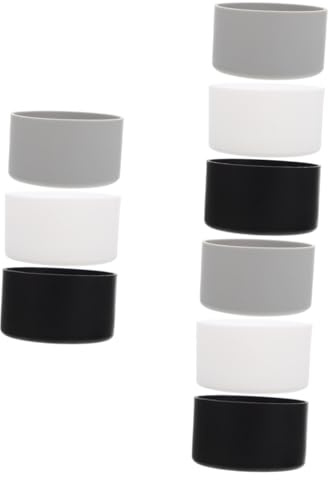 BESTonZON 3 Ensembles Housse Silicone pour Bouteille De Spray De Silicone Isolant Thermique pour Verres Flexibles Et Résistantes À Eau Noir Gris Blanc 3 Pièces * 3
