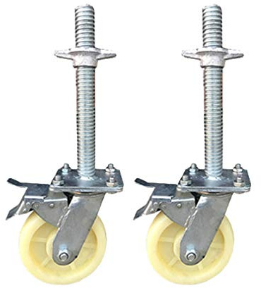 SBZIOJHDR Ruedas giratorias, 2 uds, Ruedas giratorias con Frenos, Ruedas móviles for Andamios, Ruedas giratorias de Alta Resistencia, Carga de 400Kg(White)