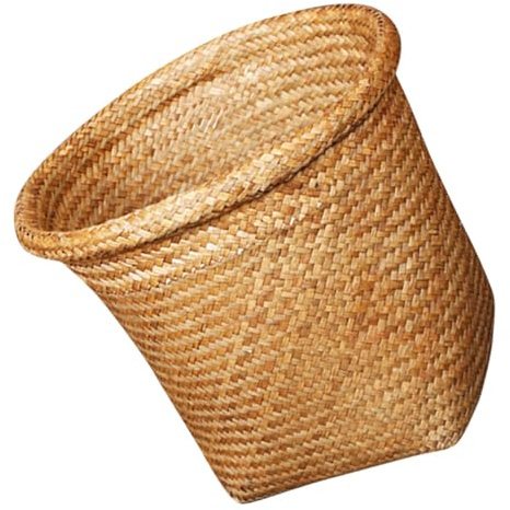 SUPVOX Panier De Rangement Tissé Grand Format Cache-pot Rond Polyvalent Pour Fleurs Et Déchets Organiseur De Bureau Décoratif Pour Maison Et Jardin Support De Stockage Spacieux Paille