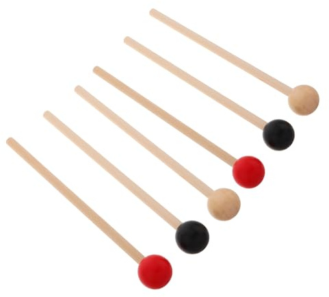 Gatuida 3 Paar Holz Xylophon Schlägel mit Rundem Kopf Robuste Schlagzeugstöcke für Anfänger Geeignet für Xylophon und Kleine Holztrommeln Vielseitig und Ergonomisch