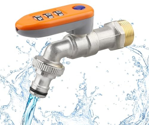 Woalopted Cerradura De Agua Para Grifo Exterior - Llave De Agua De Latón Con Candado Combinatorio Para Riego De Jardín - Dispositivo De Válvula Para Alquiler De Granja Restaurante Residencia