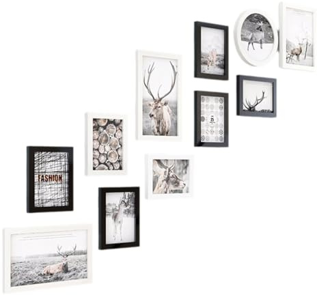 Enigmaire Ensemble Photo d'escalier,Lot Cadre Photo Mural,Cadre Photo Set pour Mur,Ensemble de Cadres Photo,Ensemble Photo d'escalier Collage Mural,DéCorer l'espace,pour DéCoration D'Escalier