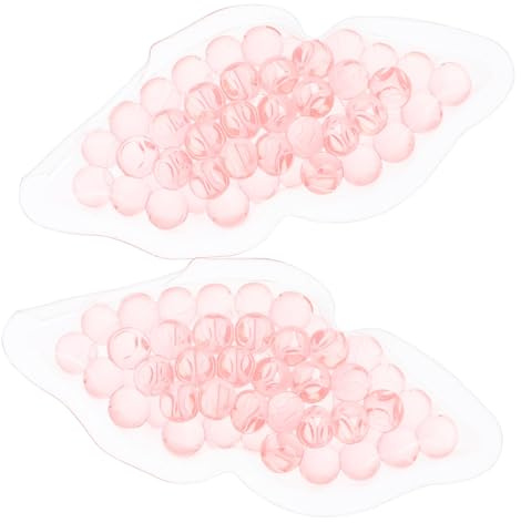 Hohopeti 2 Stück Gel Lippenpads aus Tpu für Frauen Kühle Eisfläche Lindert Geschwollene Lippen Wiederverwendbare Lippenmasken für Reise und Meeting Rosa