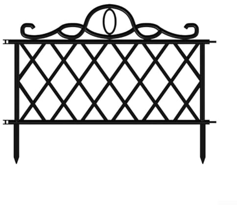 Yuanpgky Lot de 6 bordures de jardin décoratives en plastique pour allée de jardin et parterres de fleurs, séparateur de paysage extérieur amovible pour cour, noir