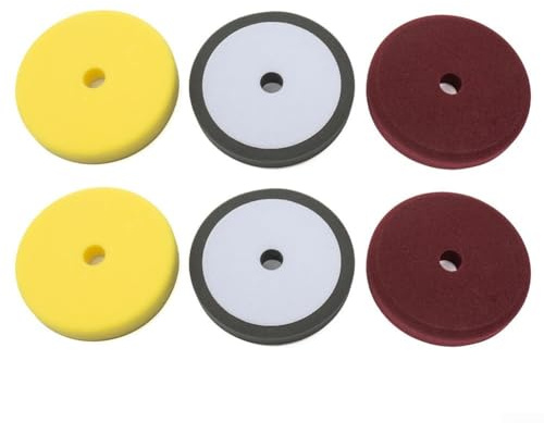 Lot de 6 tampons de polissage de 17,8 cm pour plaques d'appui de 150 mm, compatibles avec les polisseuses orbitales, design conique pour cirage de voiture et Scr