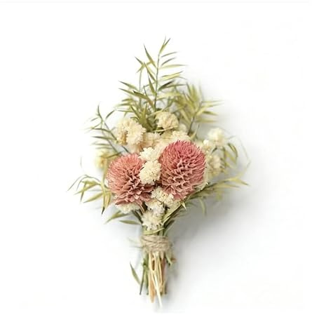 Waltonalice 2 Stück Ansteckblume bräutigam Hochzeit Knopflochblume Trockenblumen Bräutigam Anstecker Boutonniere für Braut Gäste Trauzeugen Groomsmen Handgefertigte Blumenstrauß 2#